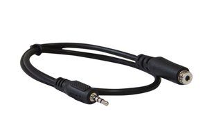 YCS Basics 12 foot 2.5mm male to female 4 conductor headphone / aux cable N7