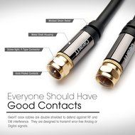 GearIt Digital Audio/Video (25 Feet/7.5 Meters)UL CL2 RG-6 F Type Gold Plated Coaxial Cable Connectors, White N11
