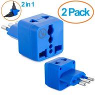 Yubi Power 2 in 1 Universal Travel Adapter with 2 Universal Outlets - Built in Surge Protector - 3 Pack - Black... N91