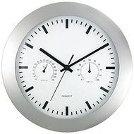 New TIMEKEEPER 6989 12&quot; Round Wall Clock &amp; Weather Station