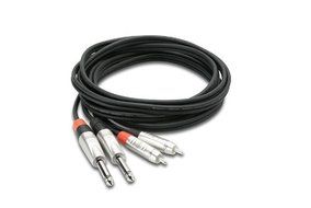 Hosa HPR-020X2 Pro Dual Cable 1/4-Inch TS - RCA 20 Feet