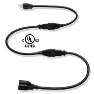 JACKYLED 2-PACK 16AWG Power Cord, Universal Power Cord, NEMA 5-15P to NEMA 5-15R, Black, 10 Feet/3m, UL listed N7