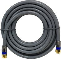 GE 87653 Quad Shielded G6 12-Feet Coaxial Cable, Gray