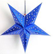 Speller Star Lantern ,With LED Light ,23inch total, Hanging Decoration Paper Star Lam (silver) N5