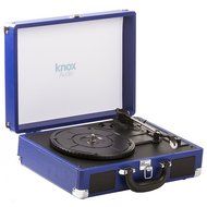 Knox Portable Bluetooth USB Turntable with Built-in Speakers (Blue) N2