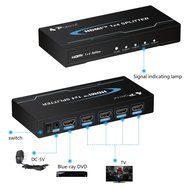 Portta PET0104 HDMI Splitter 4 Port 1x4 v1.3 support Full HD 3D 1080p Deep Color HD Audio Real HDMI N14