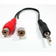Hometheatre 3.5mm Male to 2 RCA Female Splitter Cable (6-Inch)