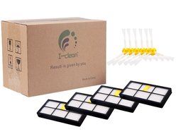 I-clean 10pcs HEPA Fliters + 5pcs Side Brushes for iRobot Roomba 880 870 800 900 Vacuum Cleaners N6
