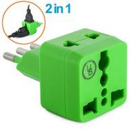Yubi Power 2 in 1 Universal Travel Adapter with 2 Universal Outlets - Built in Surge Protector - 3 Pack - Black... N95