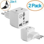 Yubi Power 2 in 1 Universal Travel Adapter with 2 Universal Outlets - Built in Surge Protector - 3 Pack - Black... N102