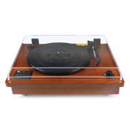 1byone Belt Driven Bluetooth Turntable with Built-in Stereo Speaker, Vintage Style Record Player, Vinyl-To-MP3... N4