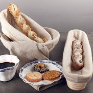 Homestia Round Shaped Bread Dough Proofing Rising Rattan Basket &amp; Linen, 9.8 Inch N4