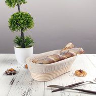 Homestia Round Shaped Bread Dough Proofing Rising Rattan Basket &amp; Linen, 9.8 Inch N5