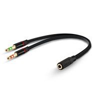 KingTop Headset Splitter Cable 3.5mm Female to 2 Male for PC Computer and Old Version Laptop N9