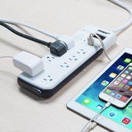 BESTEK 8-Outlet Surge Protector Power Strip 6.6-Foot with 7.5A 4-Port USB Charging Station N5