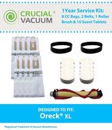 Oreck XL 1 Year Service Kit, Includes 8 CC Bags, 2 XL Belts, 1 Roller Brush &amp; 10 Scent Tablets, Compare to Part...