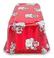 Handi-Foil 2 lb. Red Holiday Christmas Snowman Aluminum Foil Loaf / Bread Baking Pan w/Clear Dome Lid (25) N9