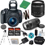 Canon EOS Rebel T5i Camera with 18-55mm IS STM Lens + 75-300mm III Zoom + 2pcs 16GB Memory + Camera Case + Card...