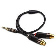 iXCC Premium Gold-Plated 3.5mm Male to 2 RCA Female Stereo Audio Y Adapter Extension Cable (1ft.) N7