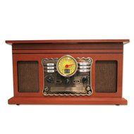 Timestorm XR-179ER Natural Wood Retro Classic Belt-Drive 3-Speed Portable Stereo Turntable N5
