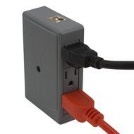 2 Side Entry 6-Way Electrical Socket Outlet Splitter In-Wall Tap Adapter In Grey N2