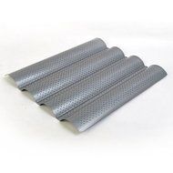 B1ST French Bread Pan Non-stick Perforated Baguette Pan 4 Wave Loaf Bake Mould Silver