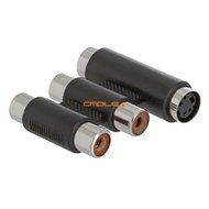 Cmple - 3-RCA Jacks to 3-RCA Jacks Coupler White/Red/Yellow N2