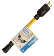 Coleman Cable 09021 12/3 9-Inch Generator Cord Adapter, L5-20P to 5-15R
