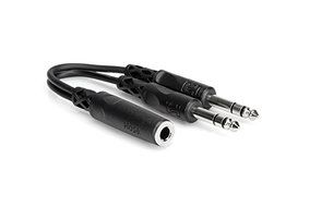 Hosa YPP-308 1/4 inch TRSF to Dual 1/4 inch TRS Y-Cable