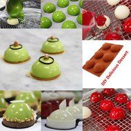 Silicone Mold,DiDaDi Non Sitick Muffin Pans 6-Cavity Large Half Circle Baking Mould Shape Halloween Candy Making... N4