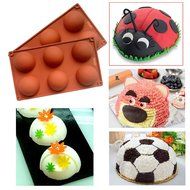 Silicone Mold,DiDaDi Non Sitick Muffin Pans 6-Cavity Large Half Circle Baking Mould Shape Halloween Candy Making... N5