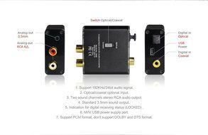 FIIO D3 (D03K) Digital to Analog Audio Converter with SMI Gold Plated 6ft Optical TOSLink Cable and RCA-to-3.5MM... N4