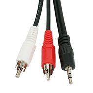 Parts Express 3.5mm Stereo Male To 2 RCA Male Cable 5 feet N2