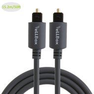 VeLLBox (50Feet) Slim Toslink Optical Digital Audio Cable OD:4.0mm Molded ,Grey N3