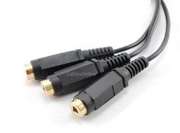 CablesOnline 3.5mm (1/8") TRS Male Plug to 3x Female Stereo Audio Splitter, (AV-Y01F3) N2