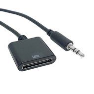 CY Black Ipad Ipod Iphone 30 Pin Female Dock Docking Connection to 3.5mm Male Audio Output AUX Cable N5