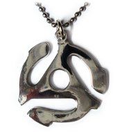 45 RPM Vinyl Record Adapter Spindle Replica Pendant Necklace