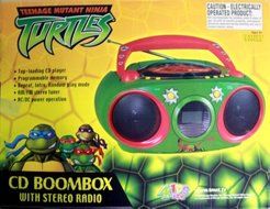 Portable, Teenage Mutant Ninja Turtles Boombox CD Player with Text Display, AM/FM Stereo Radio, Repeat Function... N4