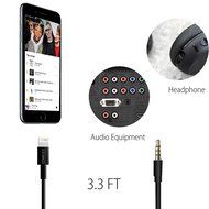 Lightning to 3.5 Male AUX Stereo Adapter Cable CONMDEX iPhone 7/7 Plus Car Male to Male Auxiliary Audio Adapter... N23