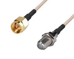 DHT Electronics RF coaxial coax cable assembly SMA male to F female 6'' N2