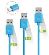 Nikolable iPhone cable 2pcs Lightning to USB Cable, 10ft Charging and Syncing Cable for iPhone, iPhone 7 7Plus... N22