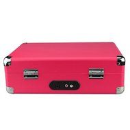 DigitNow! M41O Portable Suitcase Turntable Vinyl Record Player with Built-In Speaker(Orange) N8