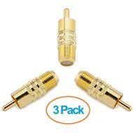 Aurum Cables 5-pack F Type Female to RCA Male Coax Coaxial Cable Audio Adapter Connector N3