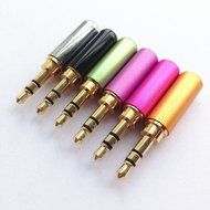 Timibis@ 6Pcs 3 Pole 3.5mm Male Repair headphone Stereo Jack Plug Metal Audio Soldering &amp; Spring Connector Adaptor... N2