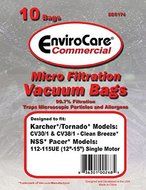 Tornado, Karcher Upright Vacuum Cleaner Cv-30,cv30 Bags 10 Pk Part # Ecc174