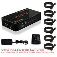 enKo HDMI 3 Ports Hub Switch v1.4 (4Kx2K) includes IR Remote, 4x HDMI Cables, AC Power Adapter (Support 4Kx2K... N17
