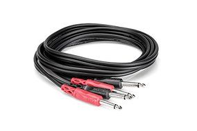 Hosa CPP-203 Dual 1/4 inch TS to Dual 1/4 inch TS Stereo Interconnect Cable, 9.8 feet