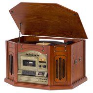 Grace Digital GDI-TW3USB 7-in-One Stereo Entertainment Center, Paprika N2