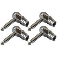 GLS Audio 1/4" Right Angle Plugs TS Mono Flat Low Profile Pancake Style for Speaker Cables, Patch Cables, Snakes... N10