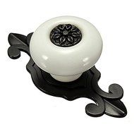 Idealdecor 2pcs Vintage Matted Black Base Ceramic Door Knobs Drawer Pull Handle Cabinet Cupboard Wardrobe Hardware... N10